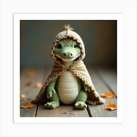 Flux Dev A Vintageinspired Plush Crocodile Doll With A Soft Pa 0 Art Print