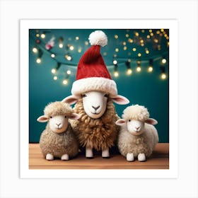 Firefly Festive Holiday Gathering With A Woolly Sheep Family 19178 (2) Art Print