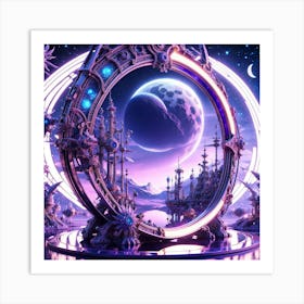 fairy city circle mirror in the mirror Art Print