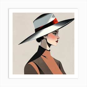 Woman in a Hat 8 Art Print