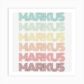 First Name Markus German Boy Retro Birthday Nametag Art Print