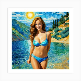 Girl On The Beach Art Print