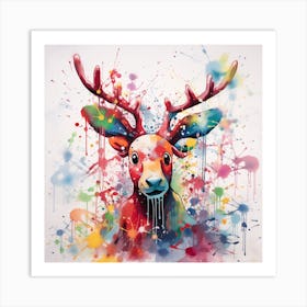 Deer splash 3 Art Print