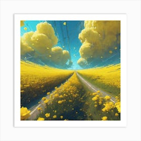 Yellow Road Art Print