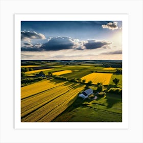 Drone Rural Farm Field Aerial Land Agricultural Crop Countryside Environment Agriculture (8) Art Print