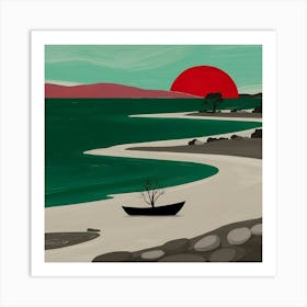 Sunset On The Beach Art Print