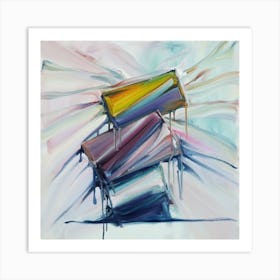 A group of paintings falling on top of each other 3 Art Print