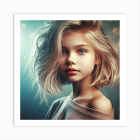 Portrait Of A Girl With Blue Eyes 4 Art Print