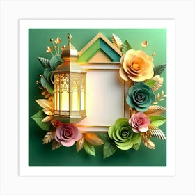 GreetingCard-RamadanKareem-Mubarak-Islamic-Lantern 4 Art Print