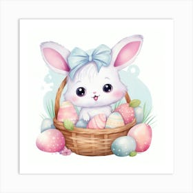 Easter Bunny In Basket 6 Art Print