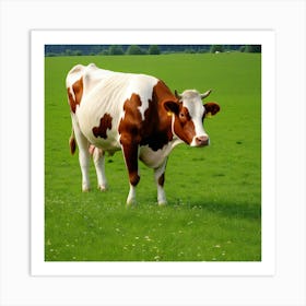 Cow In A Field Art Print