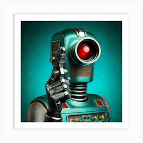 Robot With A Red Eye Art Print