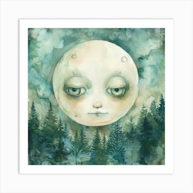 Moon In The Forest 2 Art Print