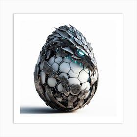 Robot Dragon Egg Art Print