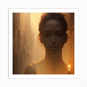 Young Girl In A City Art Print