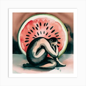 Watermelon Solitude Art Print