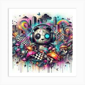 Psychedelic Panda 25 Art Print