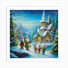 Winter Landscape In The Enchanting Realm Of A Magical Fairy Tale Hyperrealist Painting Style Vibra Art Print