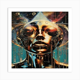 Metallic Shades Vintage Astrolog Art Print