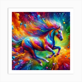 Colorful Horse Painting Art Print