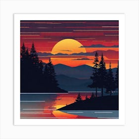 Sunset In The Mountains 117 Art Print