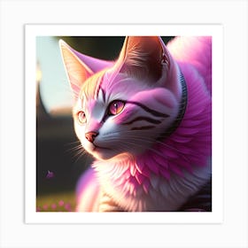 Pink Cat 3 Art Print