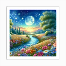 Night In The Garden Art Print