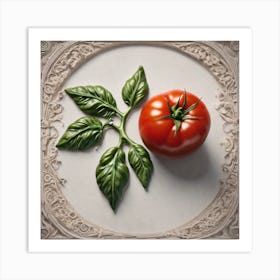 Tomato And Leaf Art Print