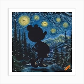 Craiyon 145707 Side View Of Minnie Mouse In Silhouette With A Pregnant Belly Art Print