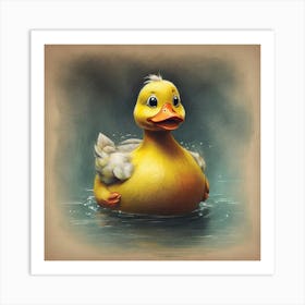 Duck In Water 2 Art Print