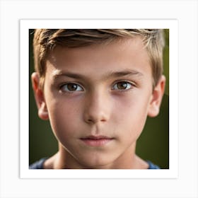 Close Up Portrait, Young Boy Art Print