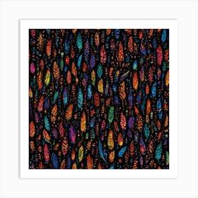 Colorful Feathers 6 Art Print