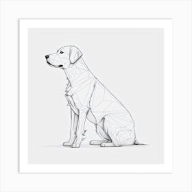 Geometric Dog Drawing Art Print