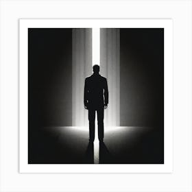 Man Standing In Front Of A Light Art Print