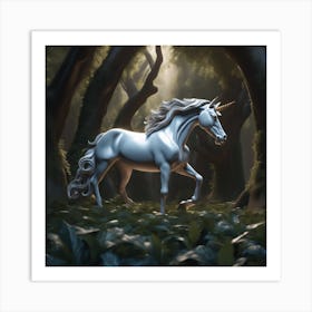 Unicorn In The Forest 1 Art Print