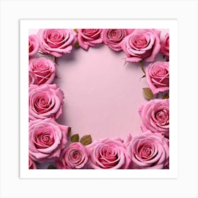 Pink Roses Frame 10 Art Print