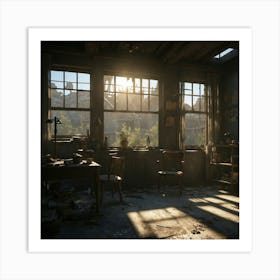 Fallout Artschool Sunrays Pouring In Art Print