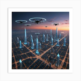 Futuristic City 1 Art Print