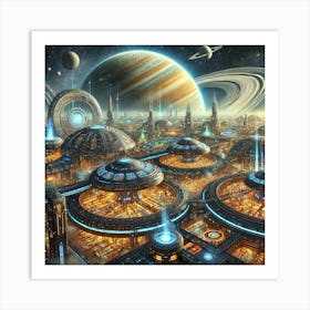 Radiant Rings District 1024x1024 Art Print