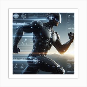 Futuristic Man Running 26 Art Print