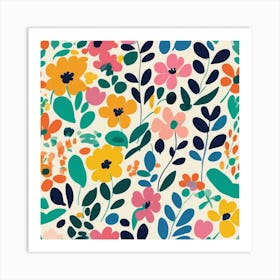 tropical floral matisse pattern 1 Art Print