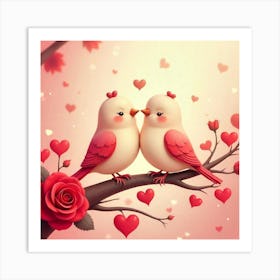 Two Birds On A Branch 1 Art Print