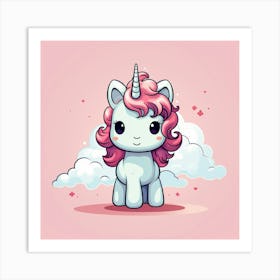 Unicorn With Rainbow Mane 41 Art Print