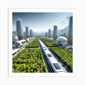 Futuristic City 212 Art Print