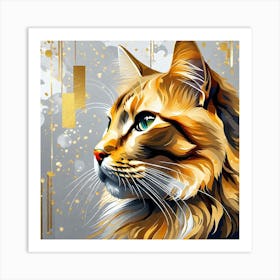 Cat Painting 15 Art Print