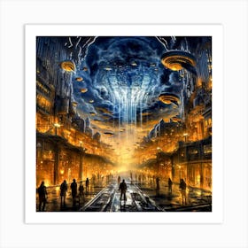 Night in the city 1 Art Print