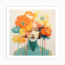 floral woman 7 Art Print