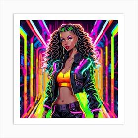 Neon Girl 25 Art Print