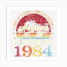 Awesome Since December 1984 Vintage 38th Birthday Art Print