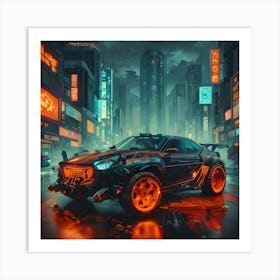 Pumpkin Car (Cyberpunk37) Art Print